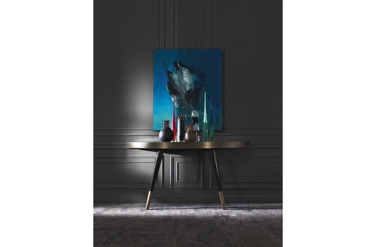 MAYFAIR Demilune marble console table