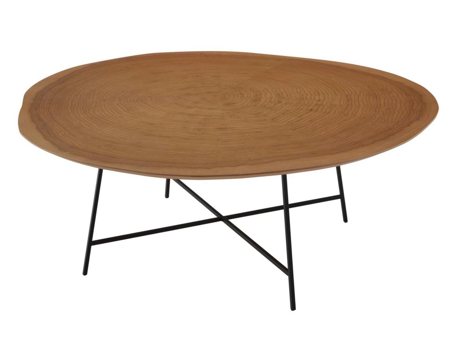 ALBURNI Round wood veneer coffee table