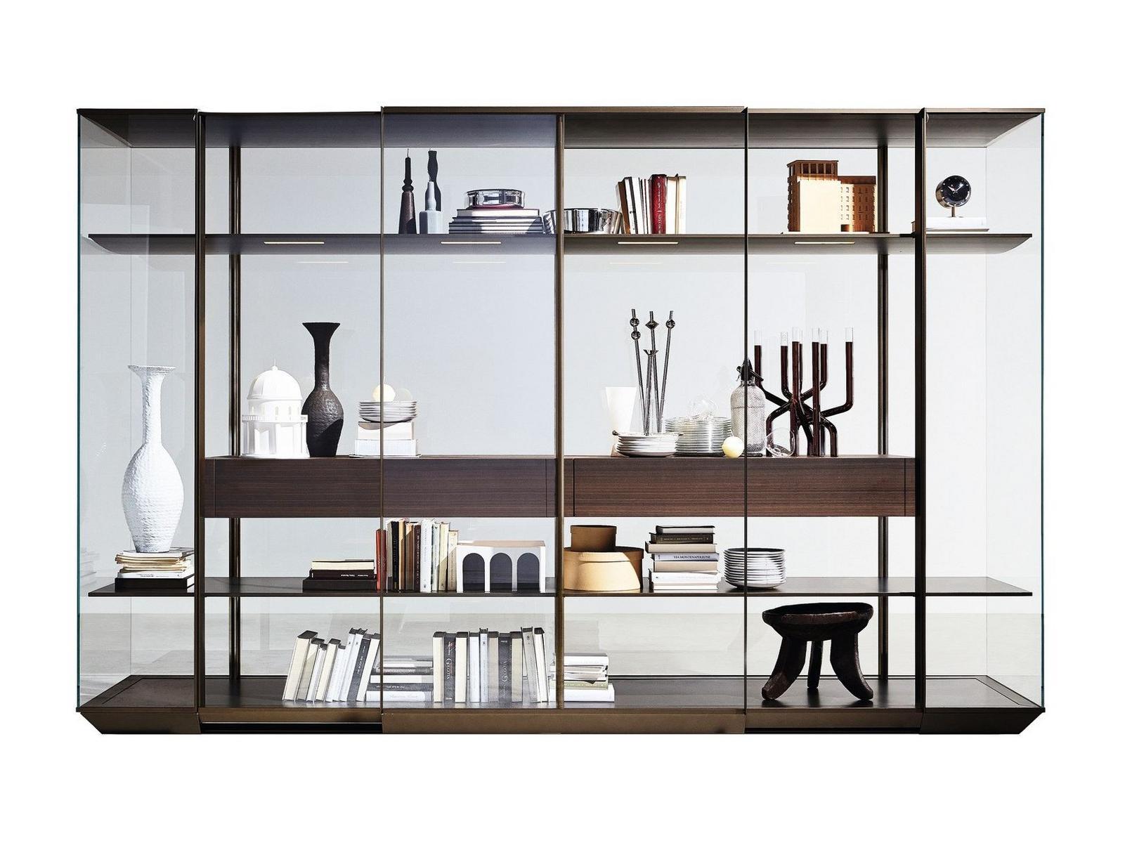 KRISTAL Glass and aluminium display cabinet / wardrobe