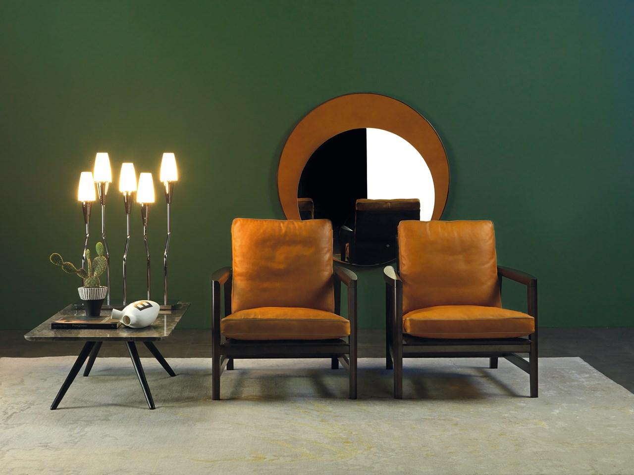 SEAN Leather easy chair with armrests