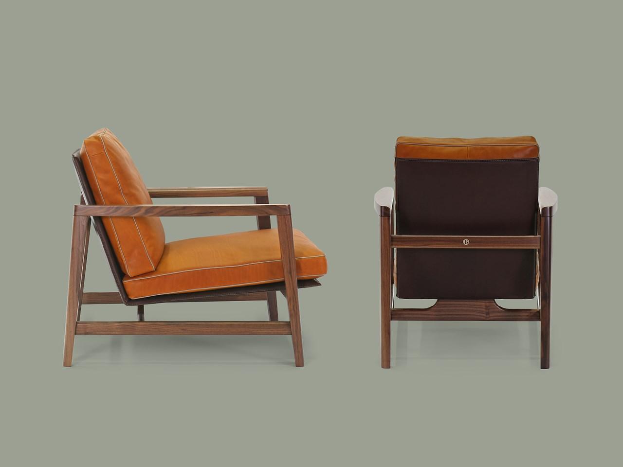SEAN Leather easy chair with armrests