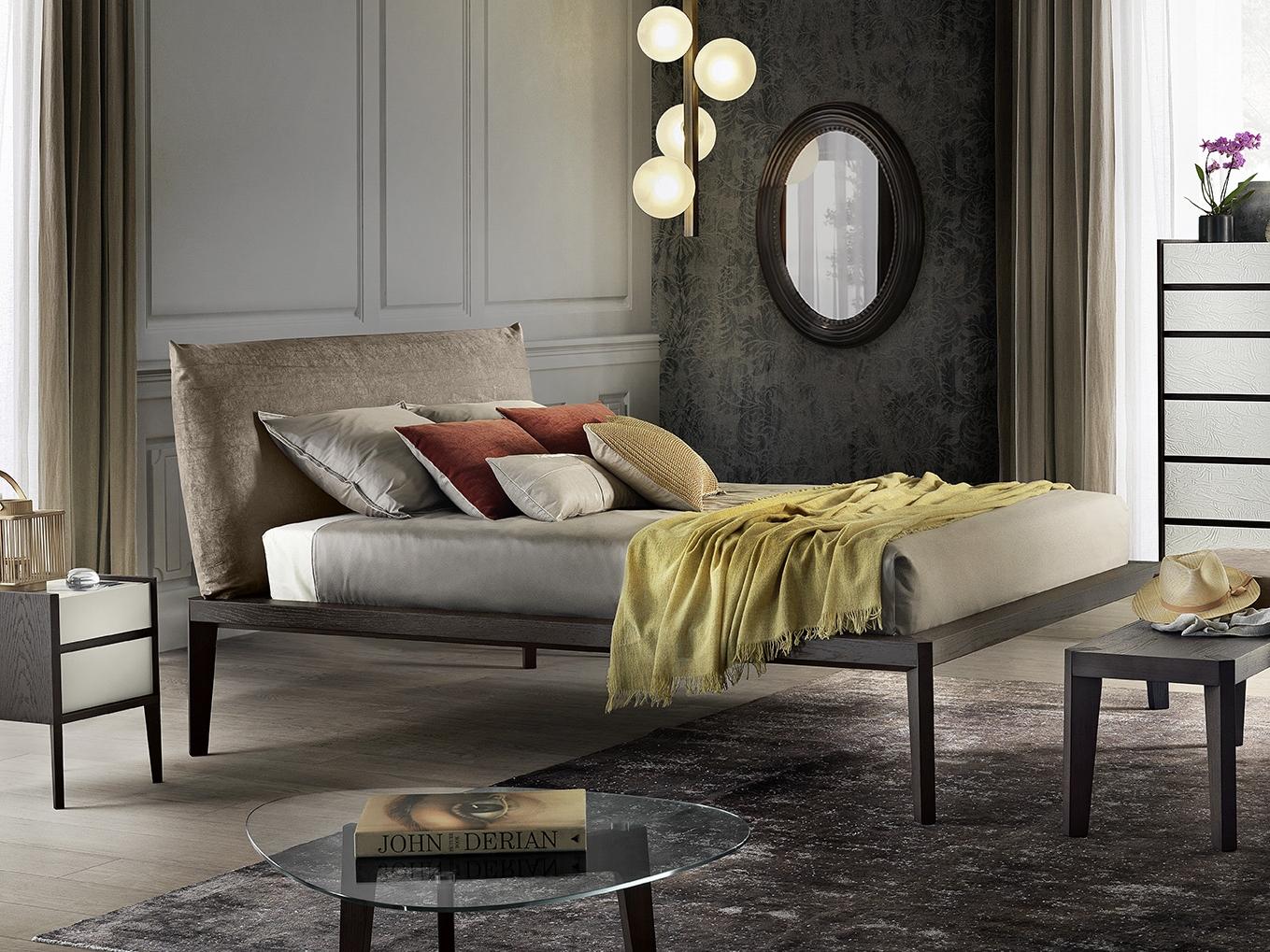ANDREA Double bed with upholstered headboard