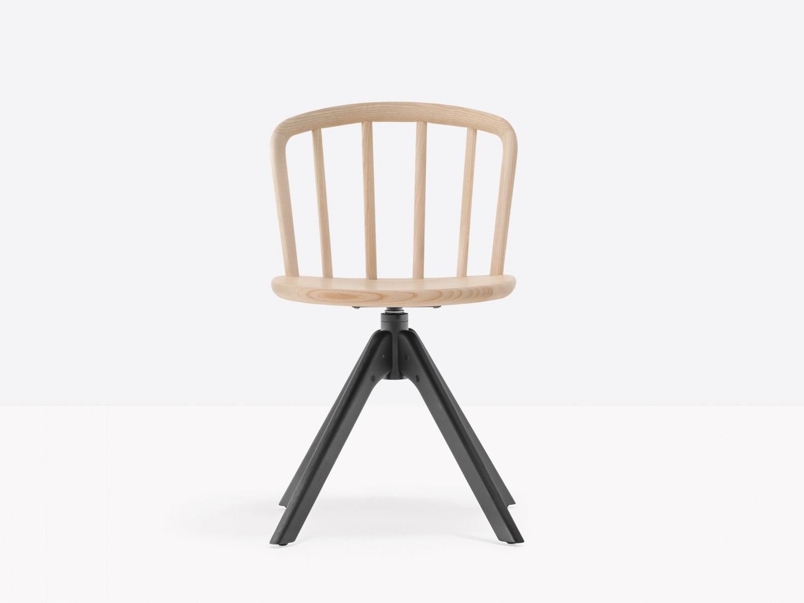 NYM 2840 Swivel trestle-based ash chair