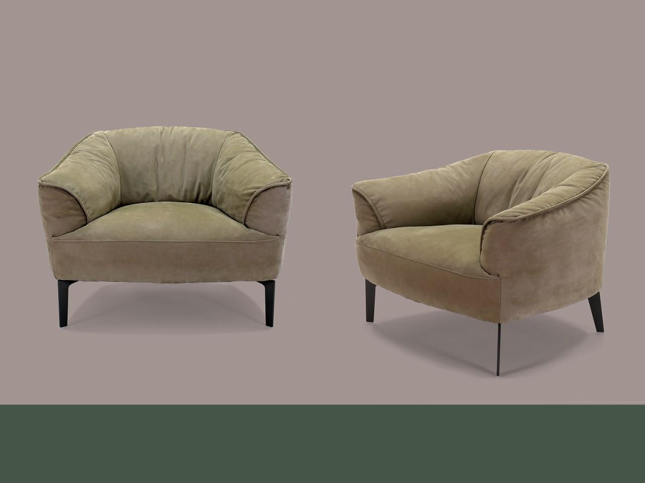 SIGMUND Leather armchair with armrests