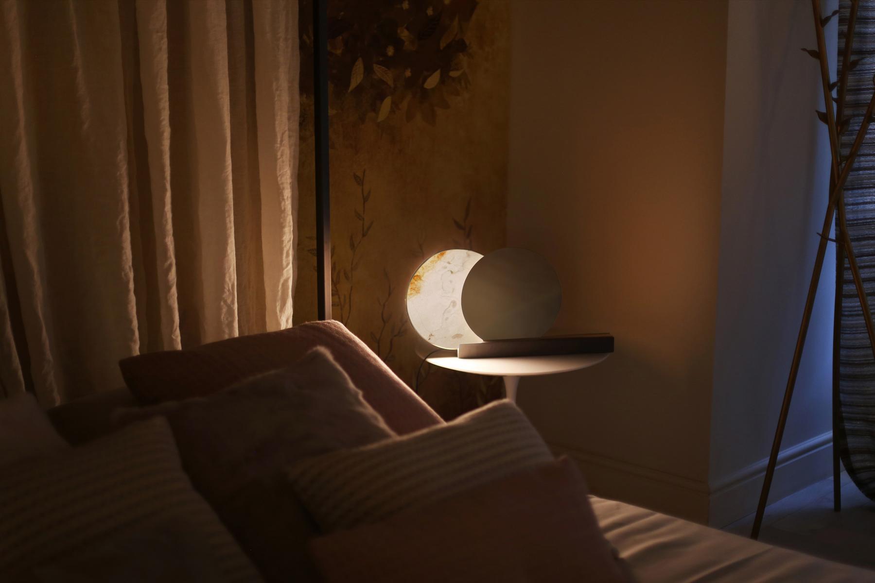 ALCHEMIE T LED alabaster and brass table lamp