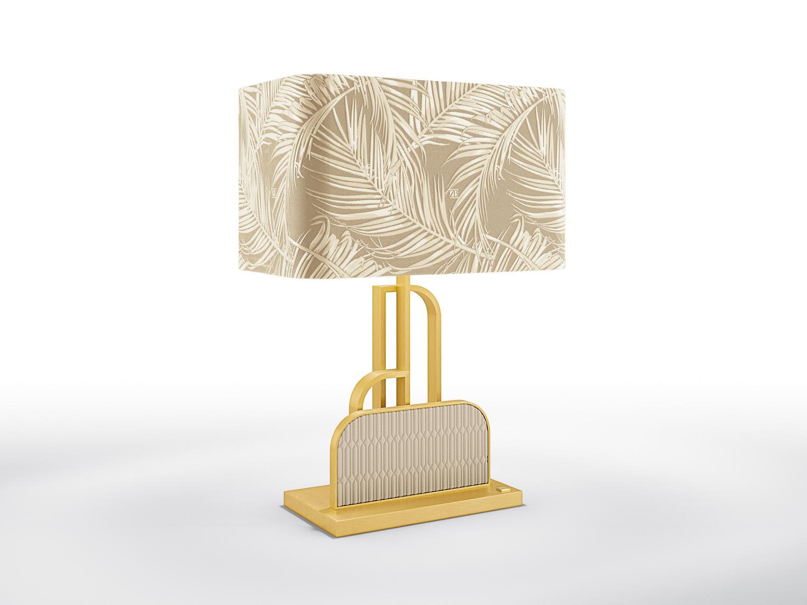 WAVE Metal table lamp and fabric lampshade