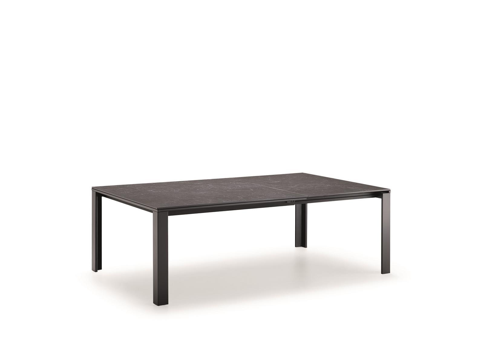 MARCOPOLO Extending square glass ceramic dining table