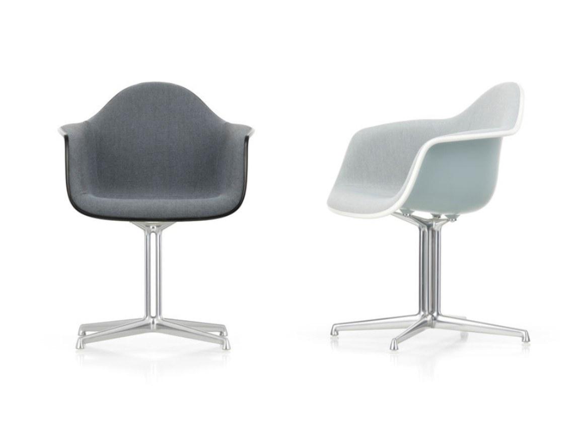 DAL Upholstered fabric chair with 4-spoke base with armrests