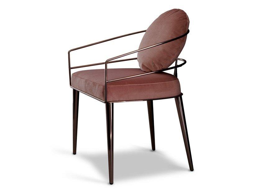 AMINTA Upholstered steel chair with armrests