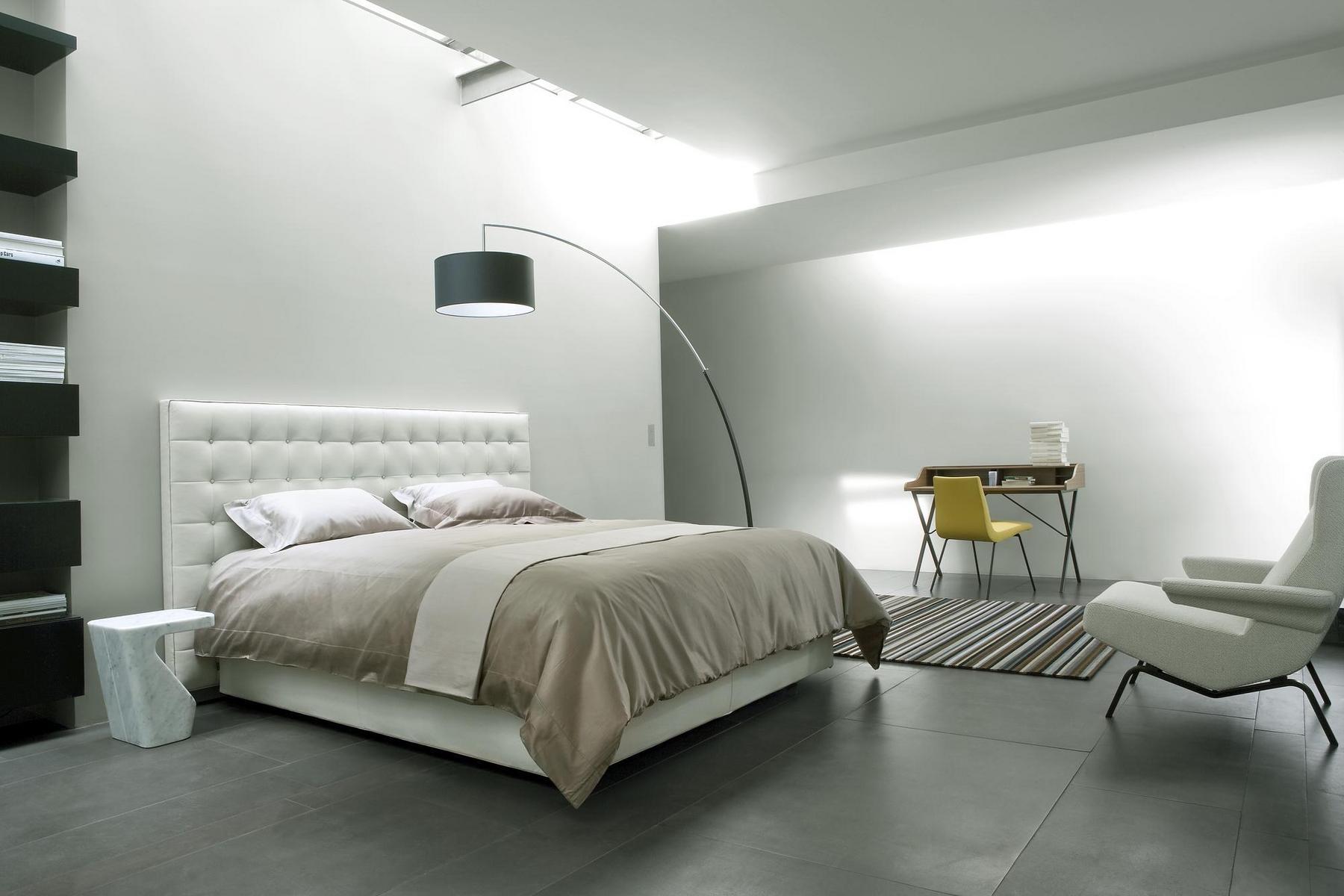 NADOR Upholstered fabric double bed with tufted headboard