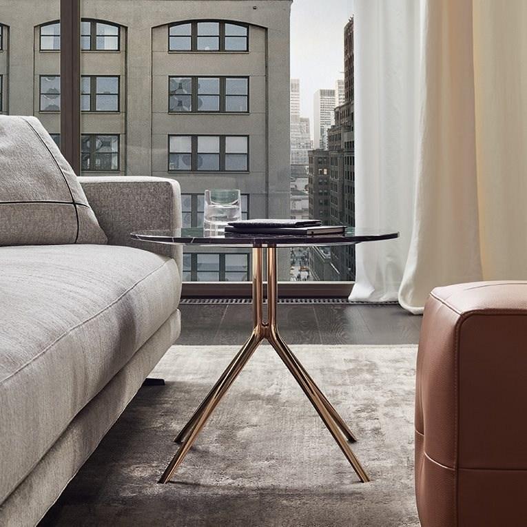 MONDRIAN Low round marble coffee table