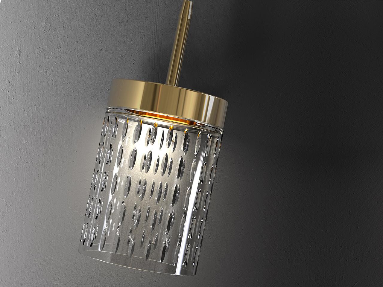 QUARZO 725/S1 LED crystal and metal pendant lamp