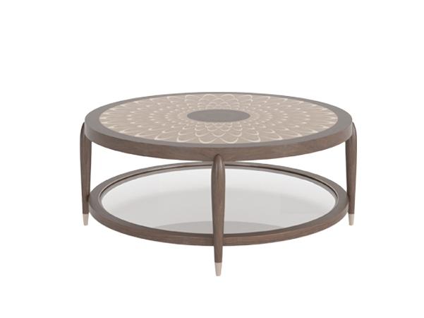 PEACOCK Round wood veneer coffee table