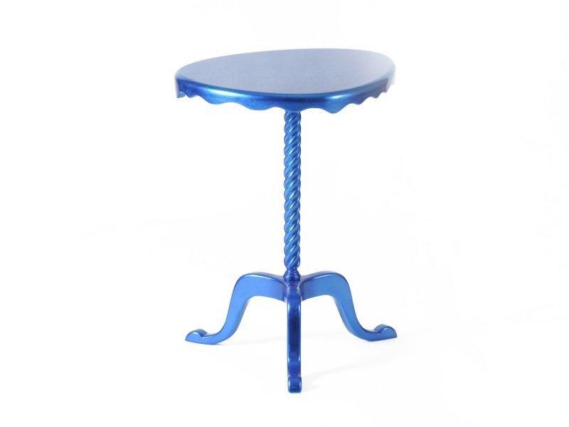 OTTOMAN Round wooden side table with 3-star base