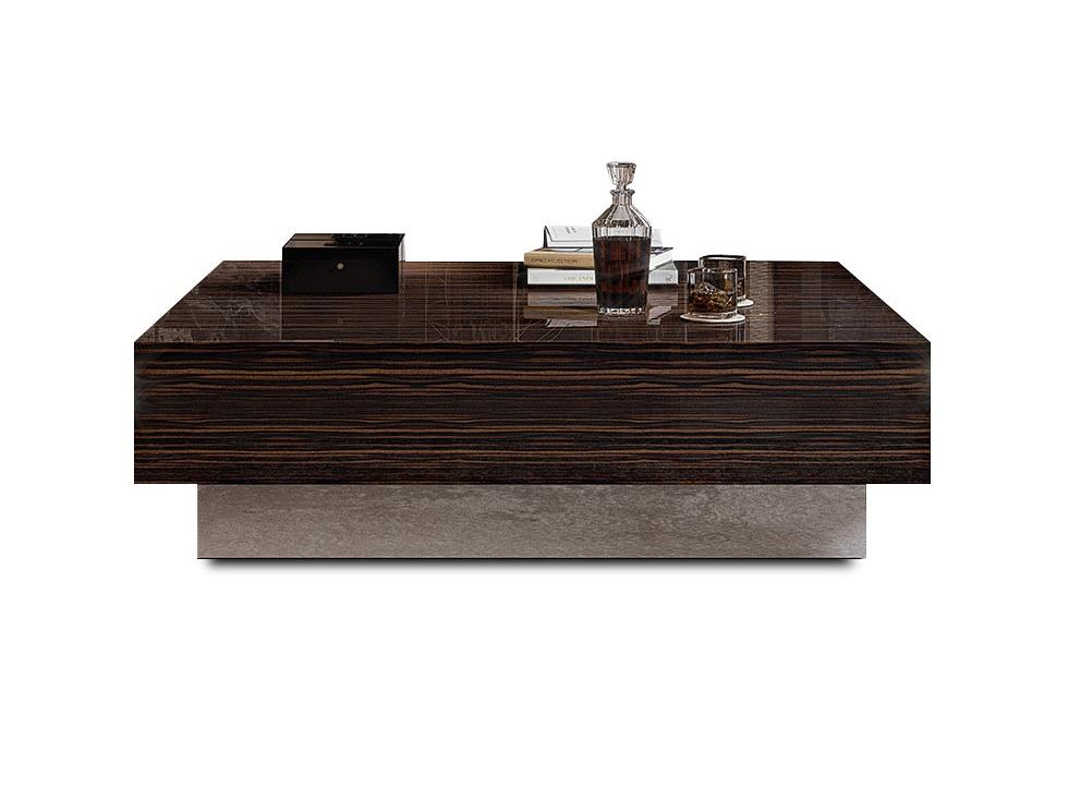 BELLE EPOQUE Square wooden coffee table for living room