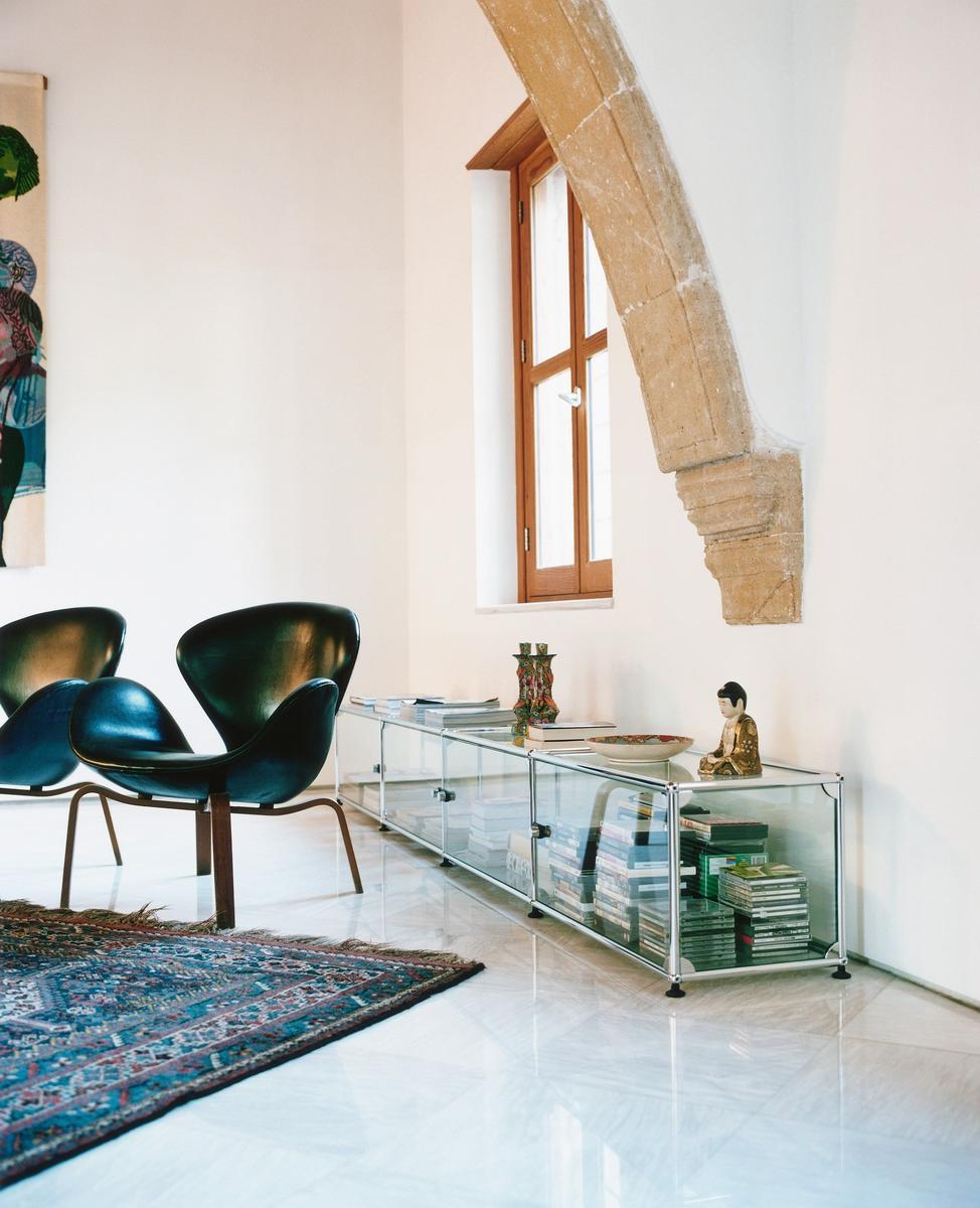 HALLER GLAS SHELVING AND SHOWCASES Sectional glass and steel bookcase