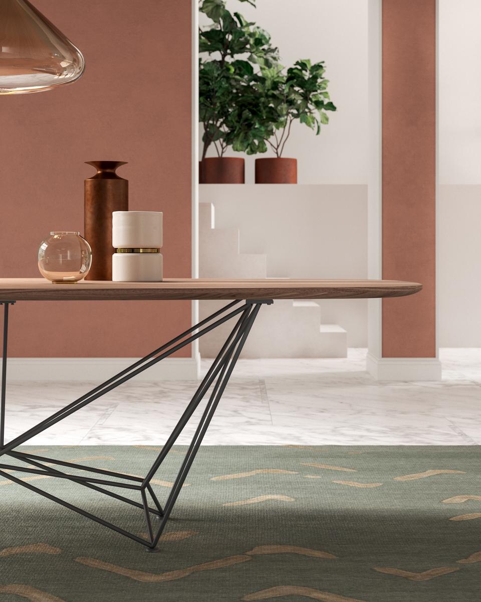 FIL8 FISSO Oval oak table