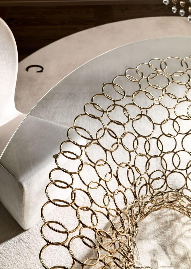 MONDRIAN ART FORM Oval glass table