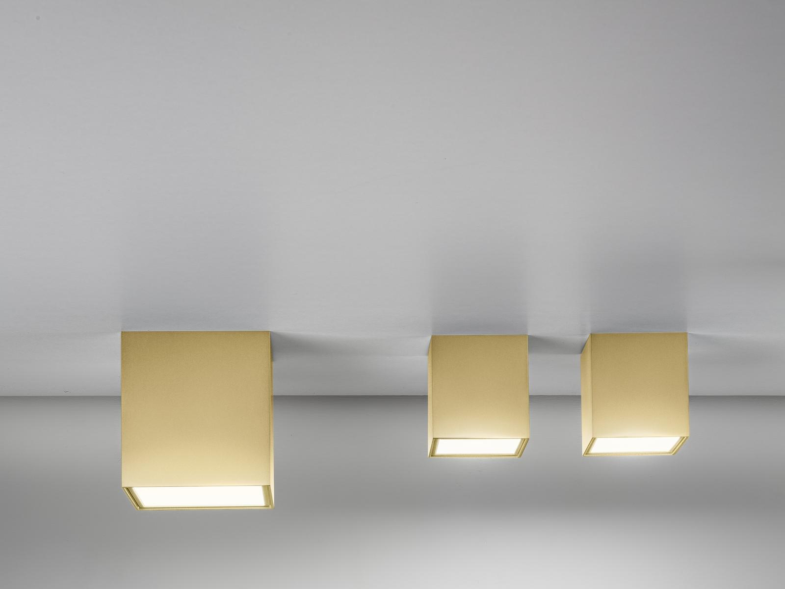 THREE Glass and aluminium wall lamp / ceiling lamp