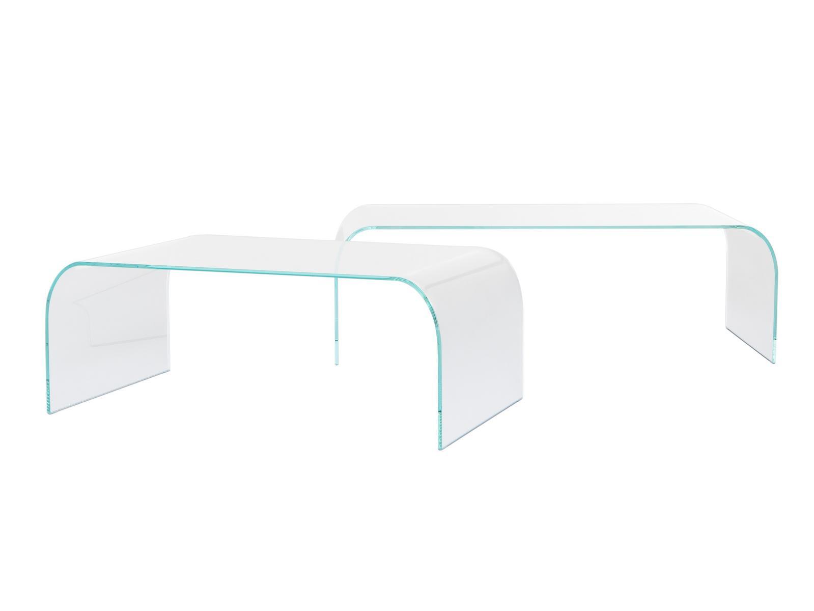 CLASSIC Low rectangular glass coffee table