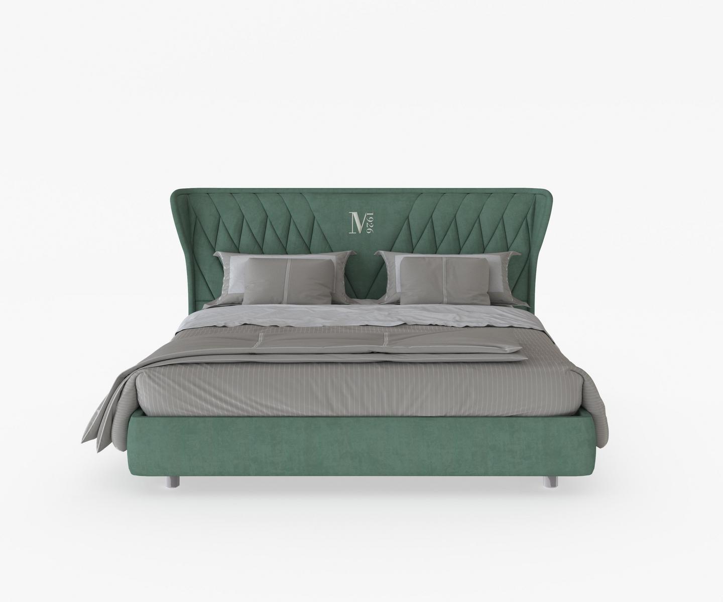 FEDRO Fabric bed with upholstered headboard