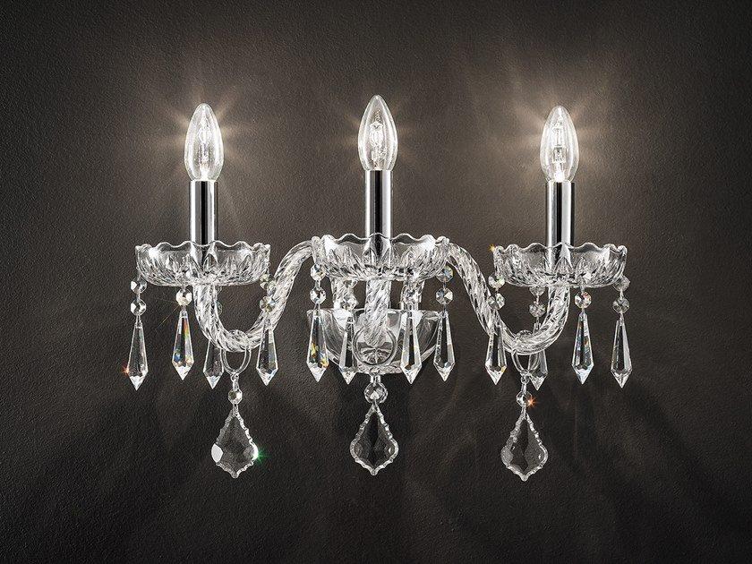 GLASS VE 874 A3 / A2 Incandescent glass wall lamp with crystals