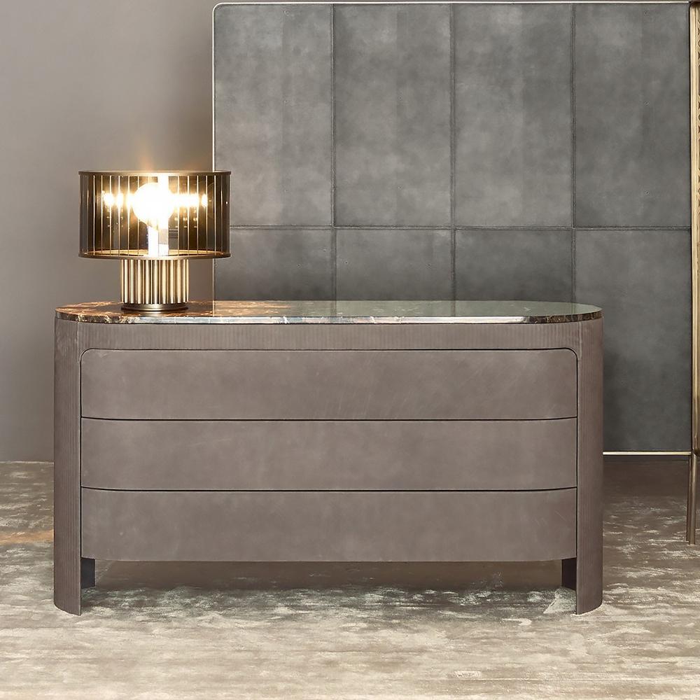 VOGUE Nabuk chest of drawers in a luxury style with integrated handles