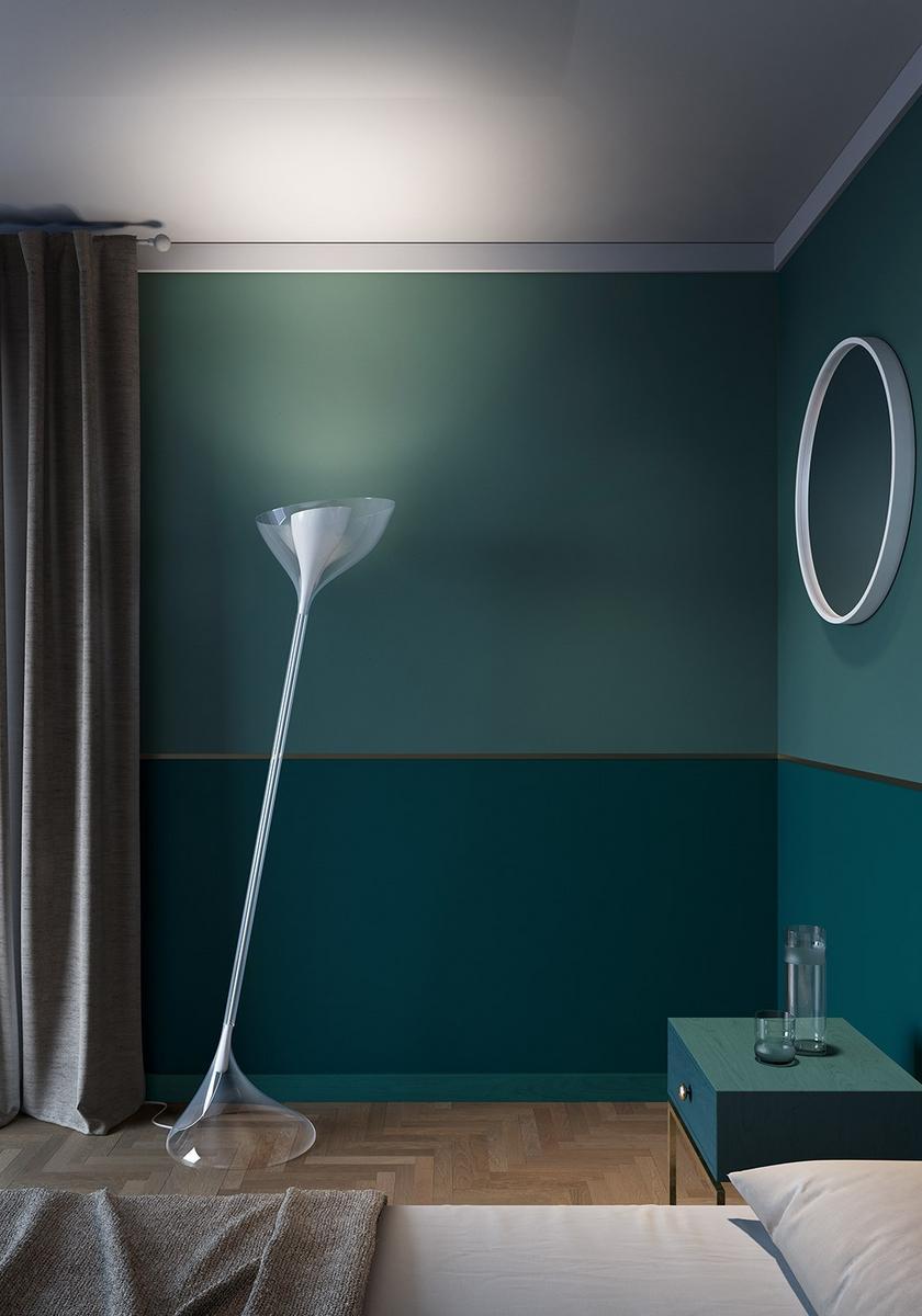 FLOOB Indirect light plexiglass floor lamp
