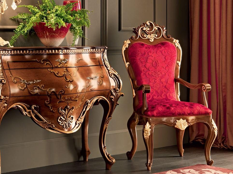 11501 Upholstered fabric chair with armrests