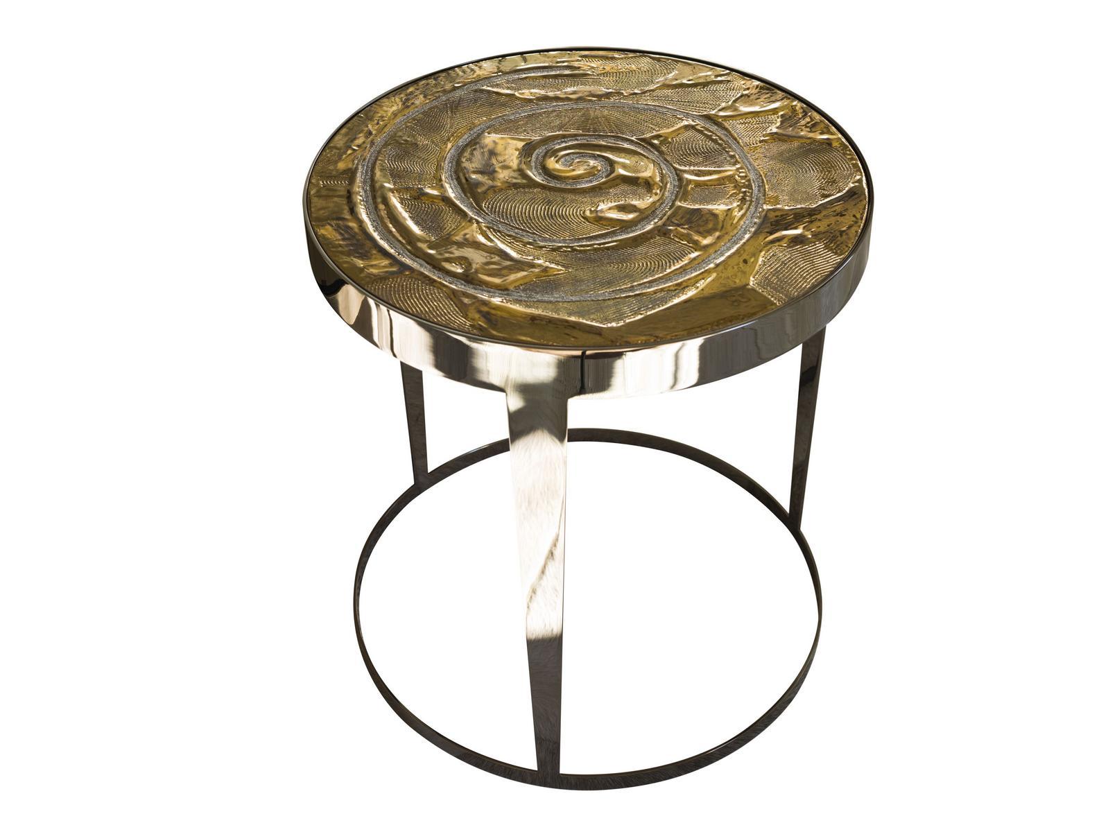 AMADEUS Round metal coffee table