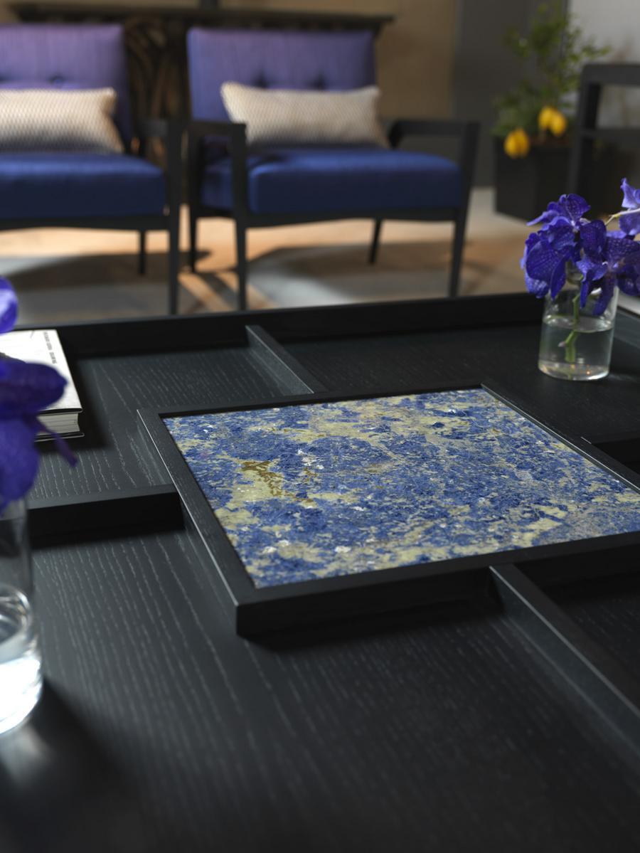 MILETO Low wooden coffee table with storage space