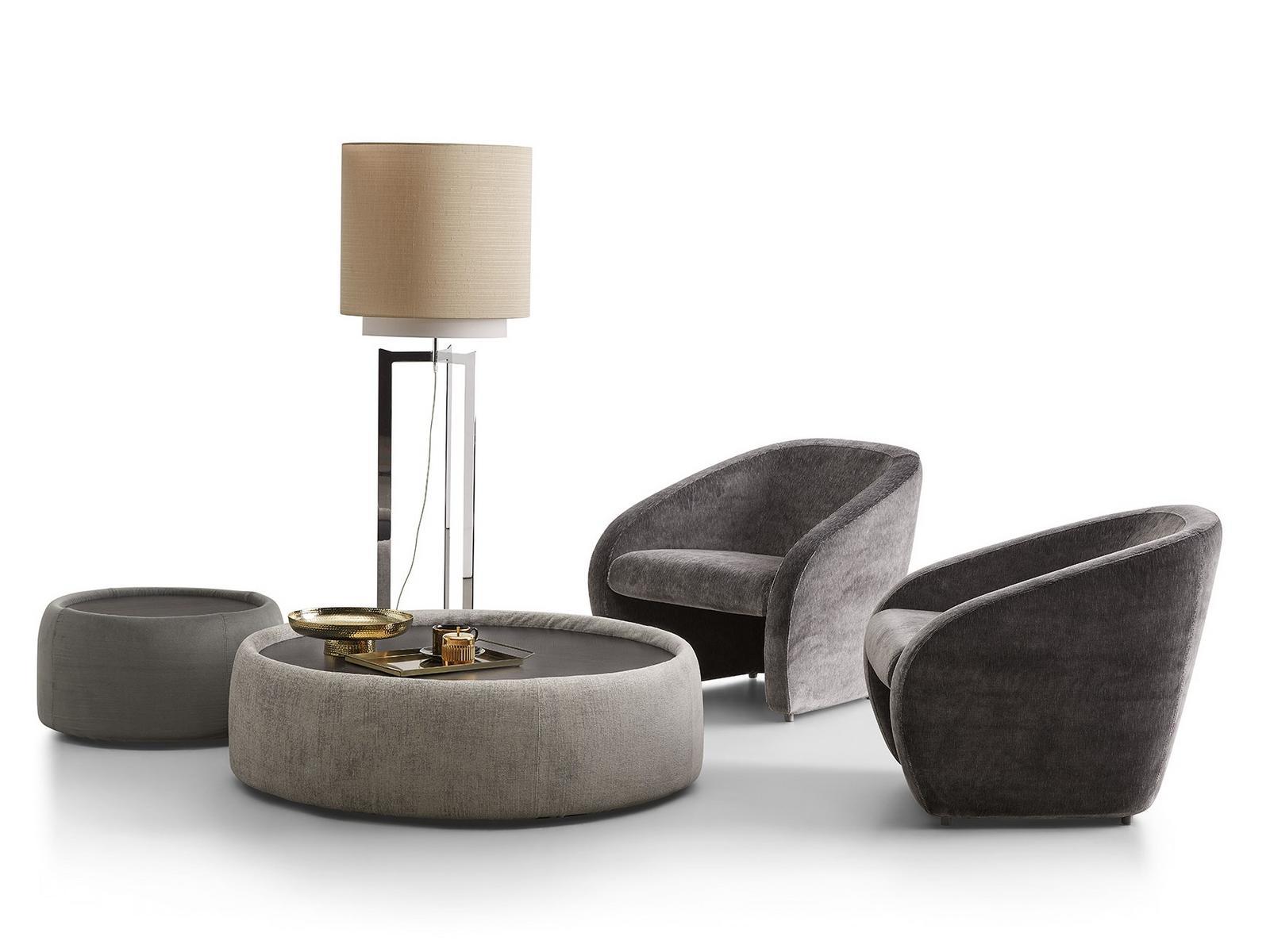CUBIC Low round marble coffee table