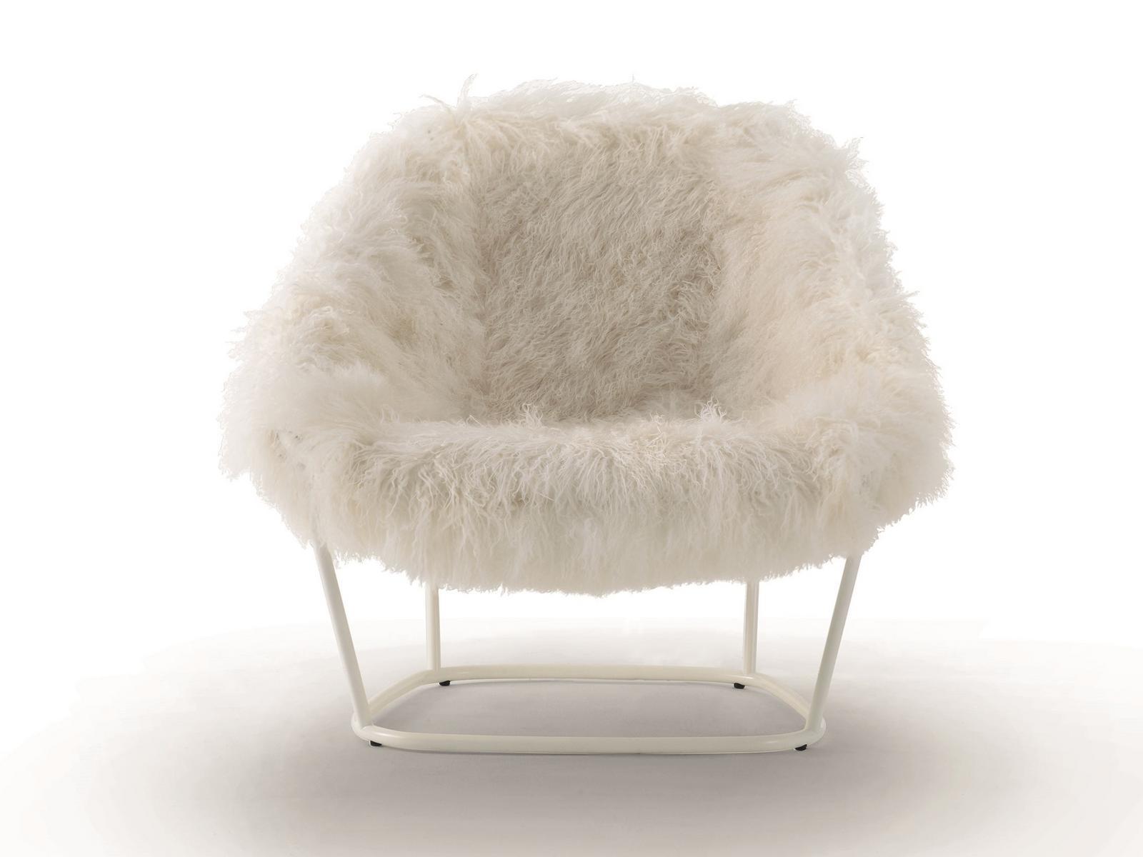 KATRIN Upholstered fur armchair