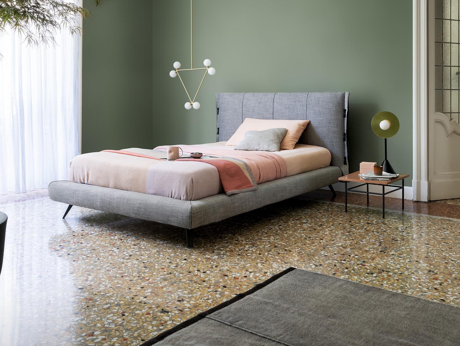 CUFF Single bed with upholstered headboard