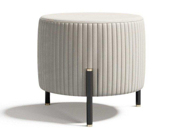 TOULOUSE .60 Upholstered round fabric pouf