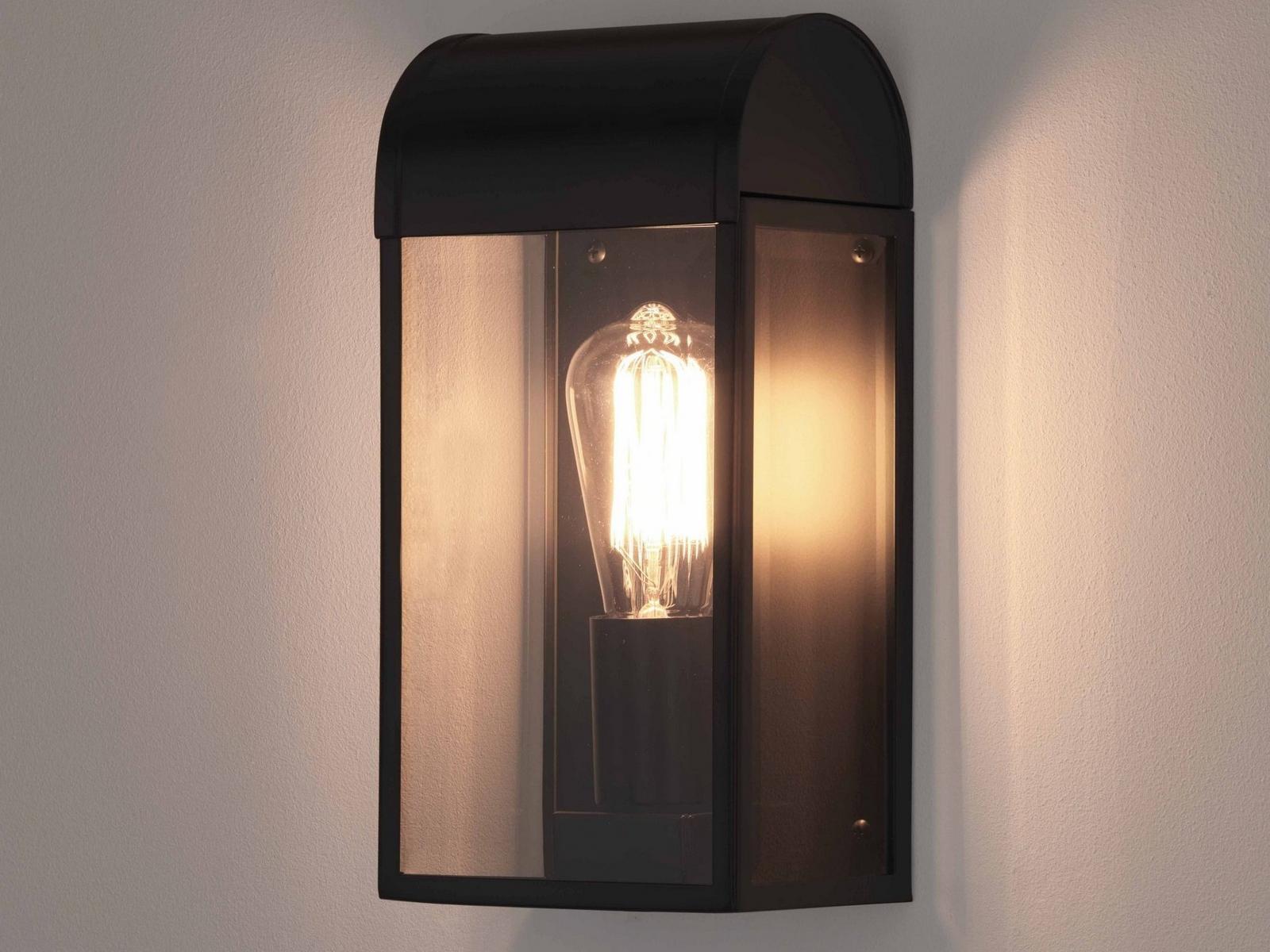 NEWBURY Glass and steel outdoor wall lamp with dimmer