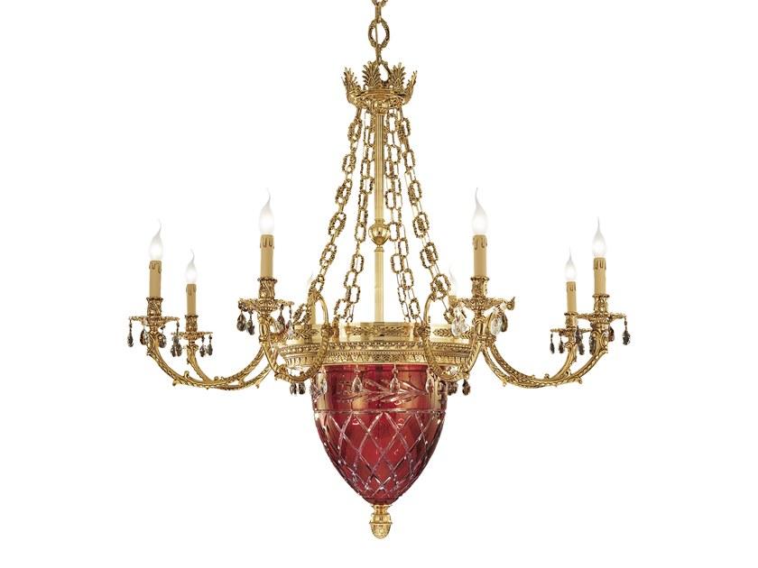 EDGARD 4300/8+4-SH Shaded gold plated chandelier with Schoeler® crystals