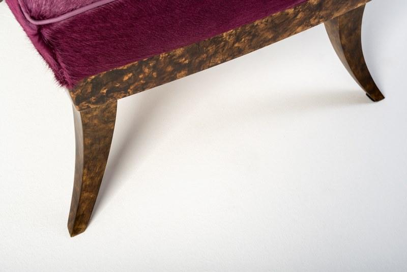 OVER Leather and bronze easy chair