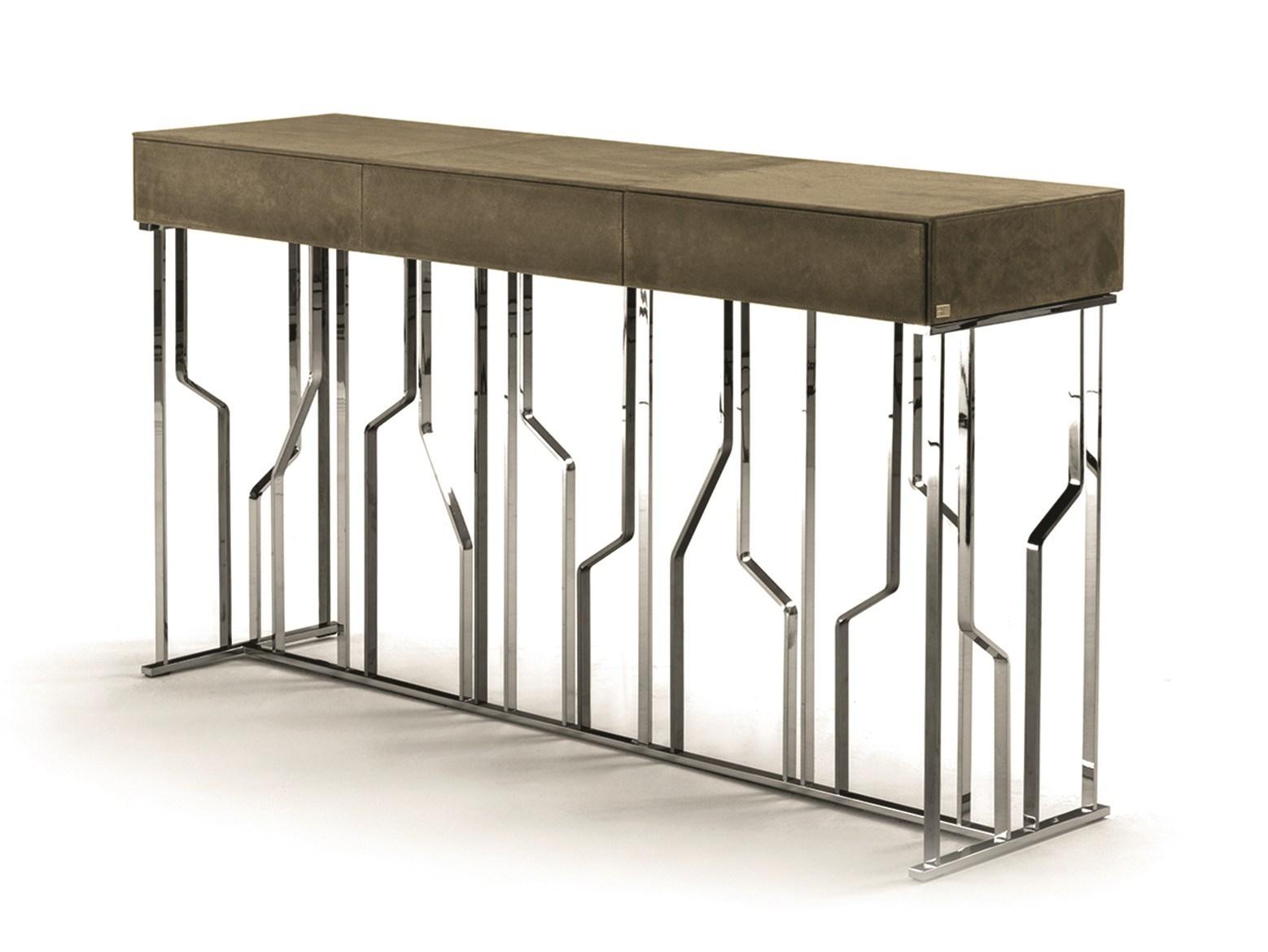 GINZA EVO Rectangular metal console with drawers