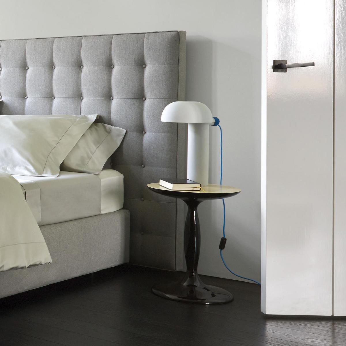 NADOR Upholstered fabric double bed with tufted headboard