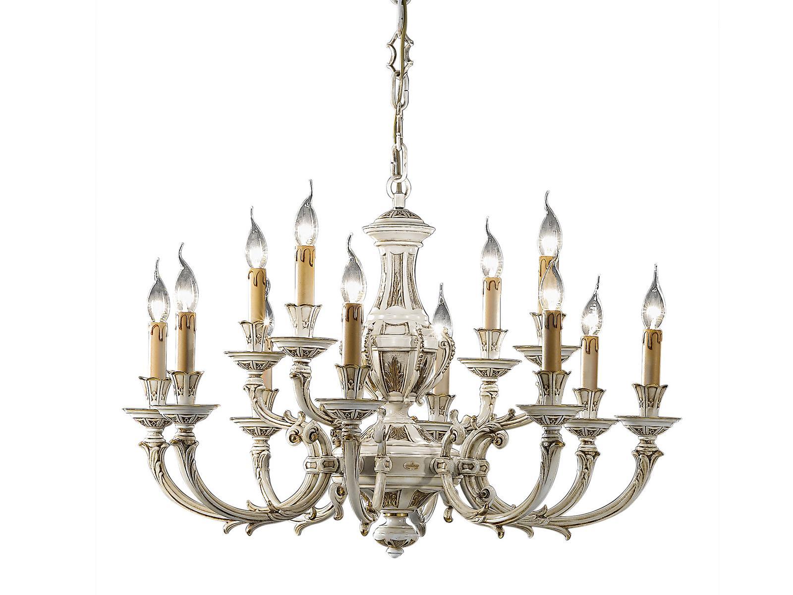 WINDSOR 888/8+4-091 Antique white and gold chandelier