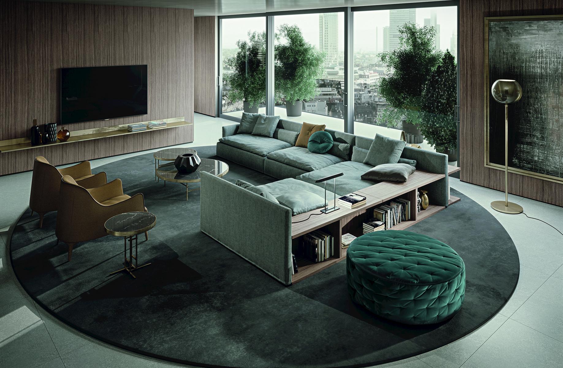 JACKIE BERGERE Bergere fabric armchair with armrests