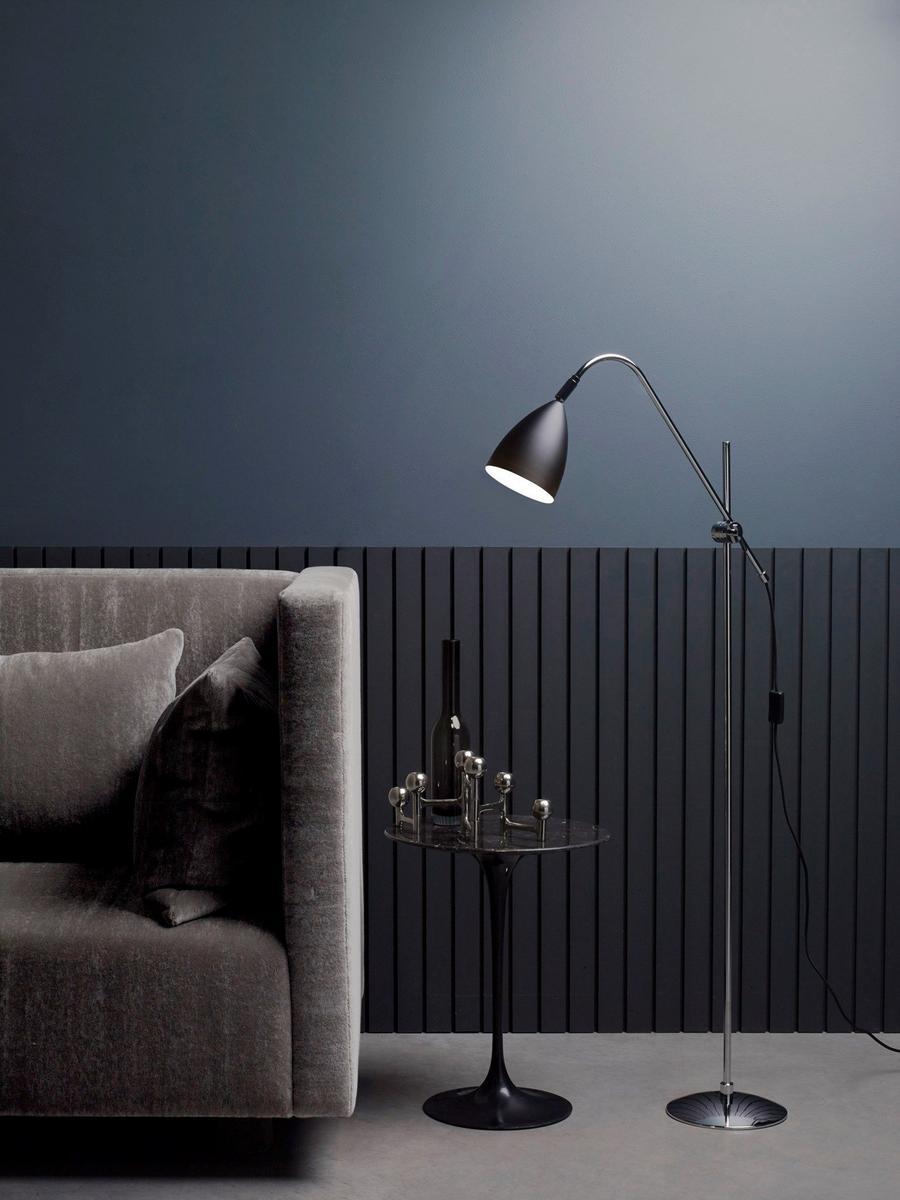 JOEL Adjustable steel floor lamp with swing arm