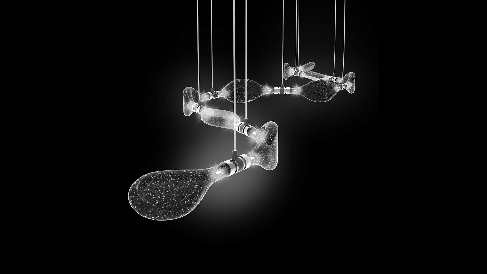 FIREFLY LED blown glass pendant lamp