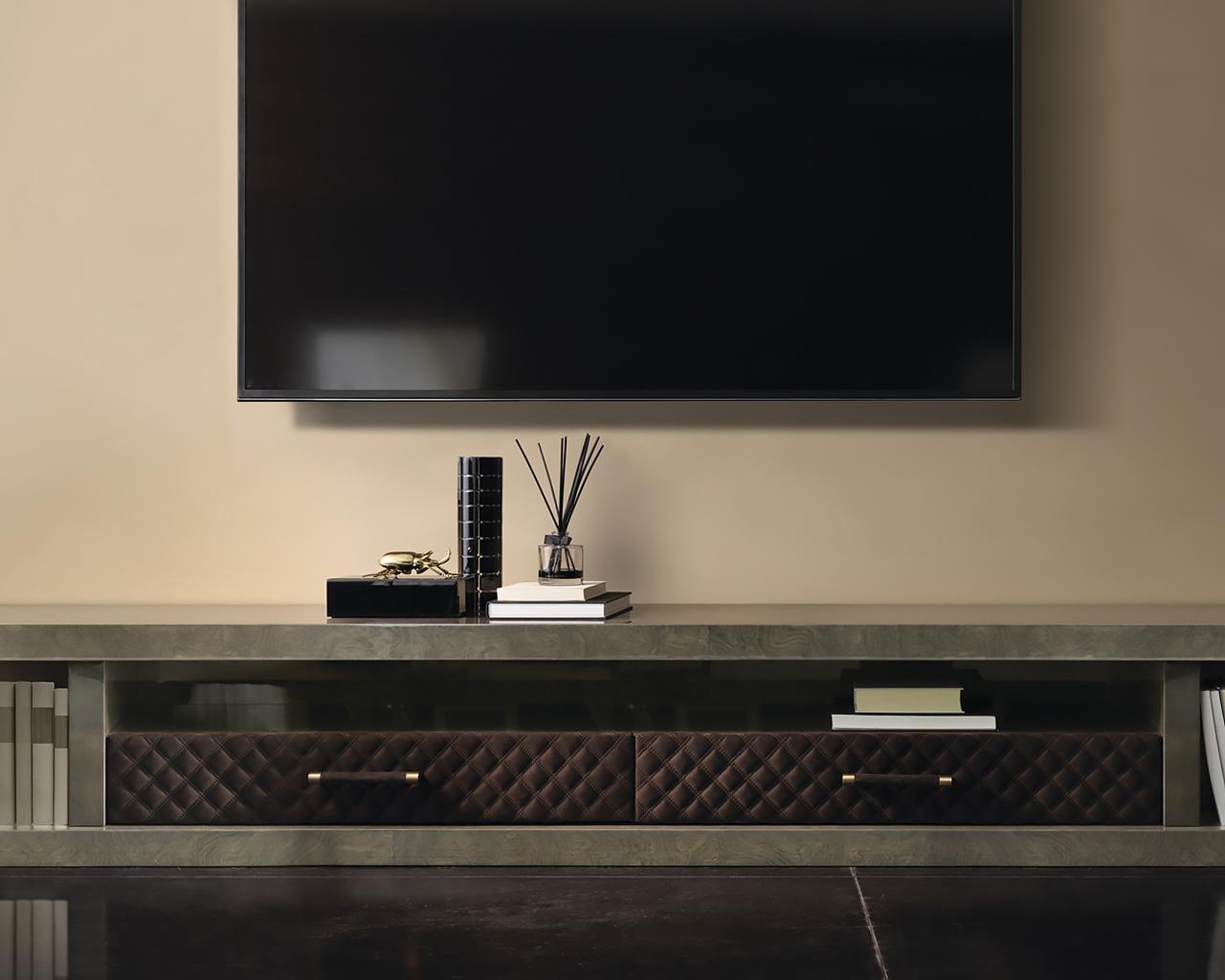 ZEUS Metal tv furniture with drawers