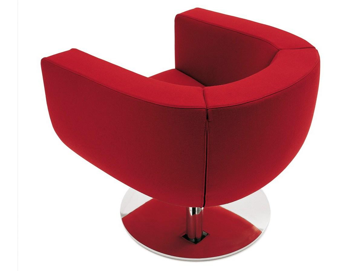 TULIP Swivel upholstered armchair
