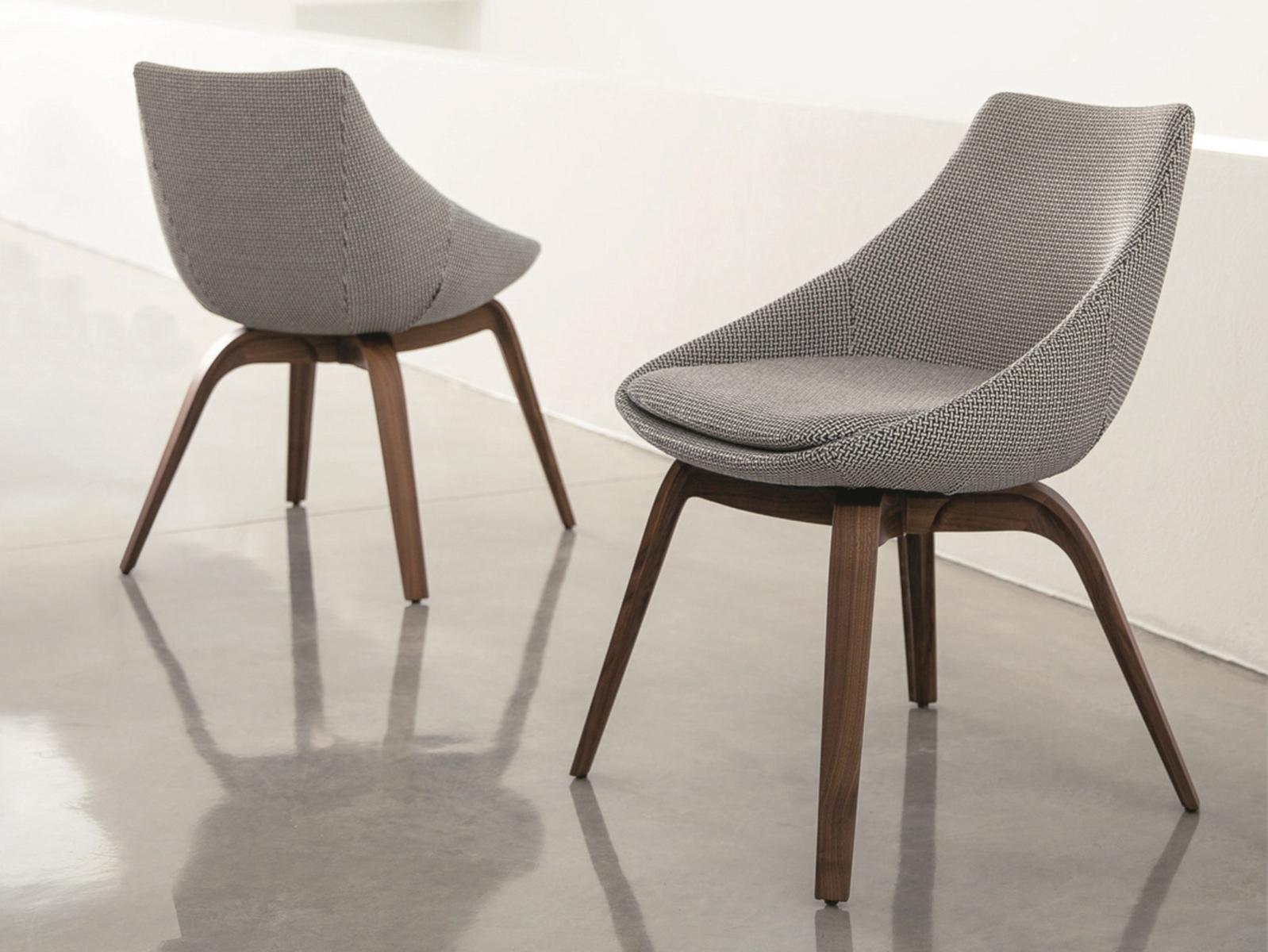 PENELOPE Upholstered fabric chair with integrated cushion