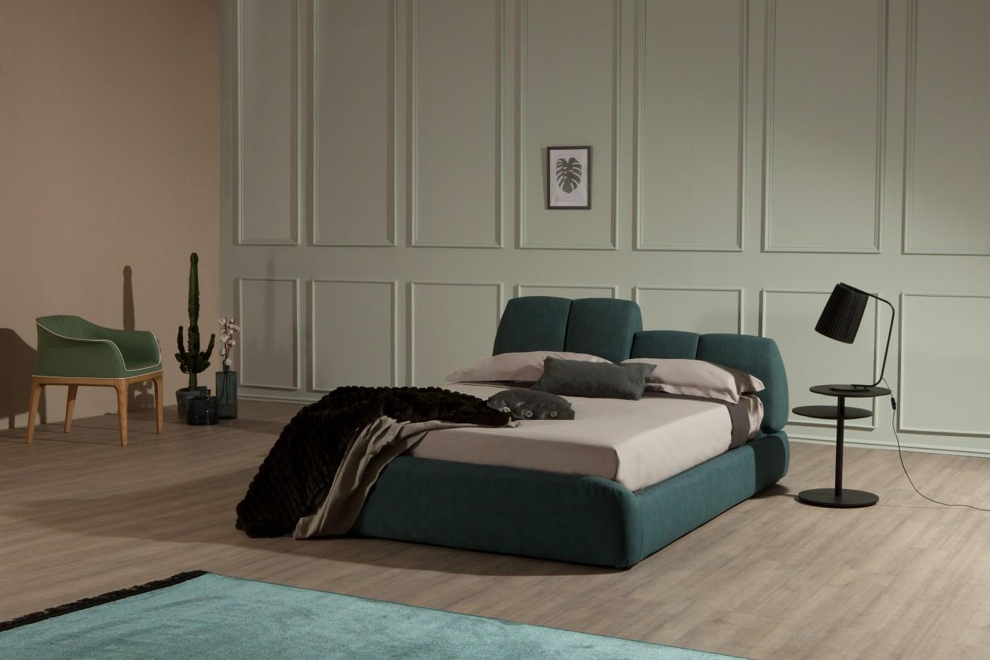 TUNY Upholstered leather storage bed