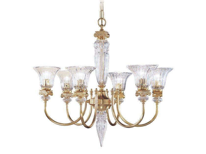 NATASCIA 27077/6 Satin gold plated finish chandelier with crystal
