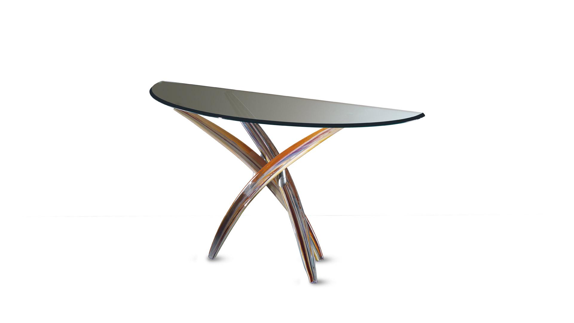 FILI D'ERBA Demilune glass console table